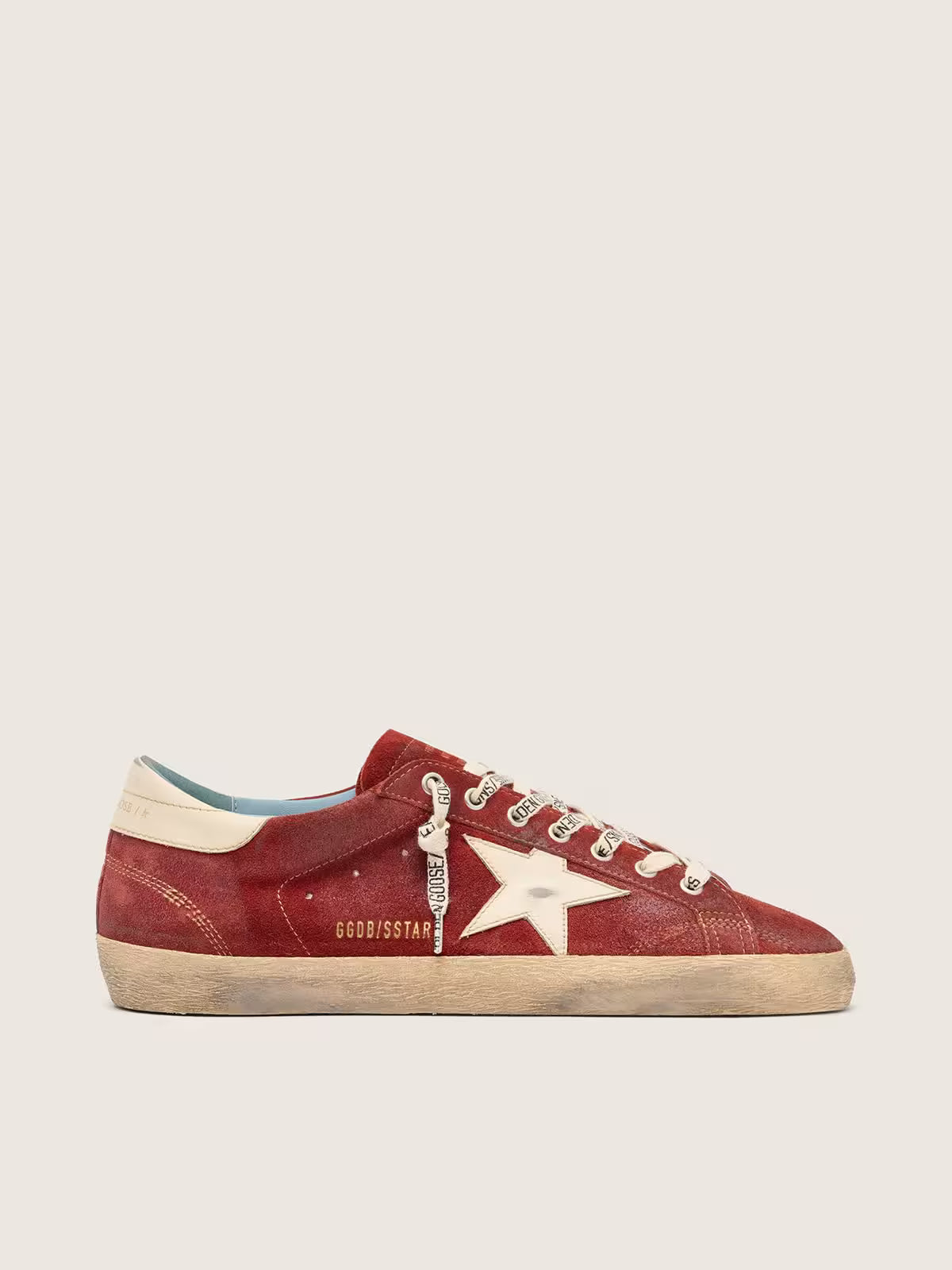 Golden Goose Super-Star in red suede with cream leather star