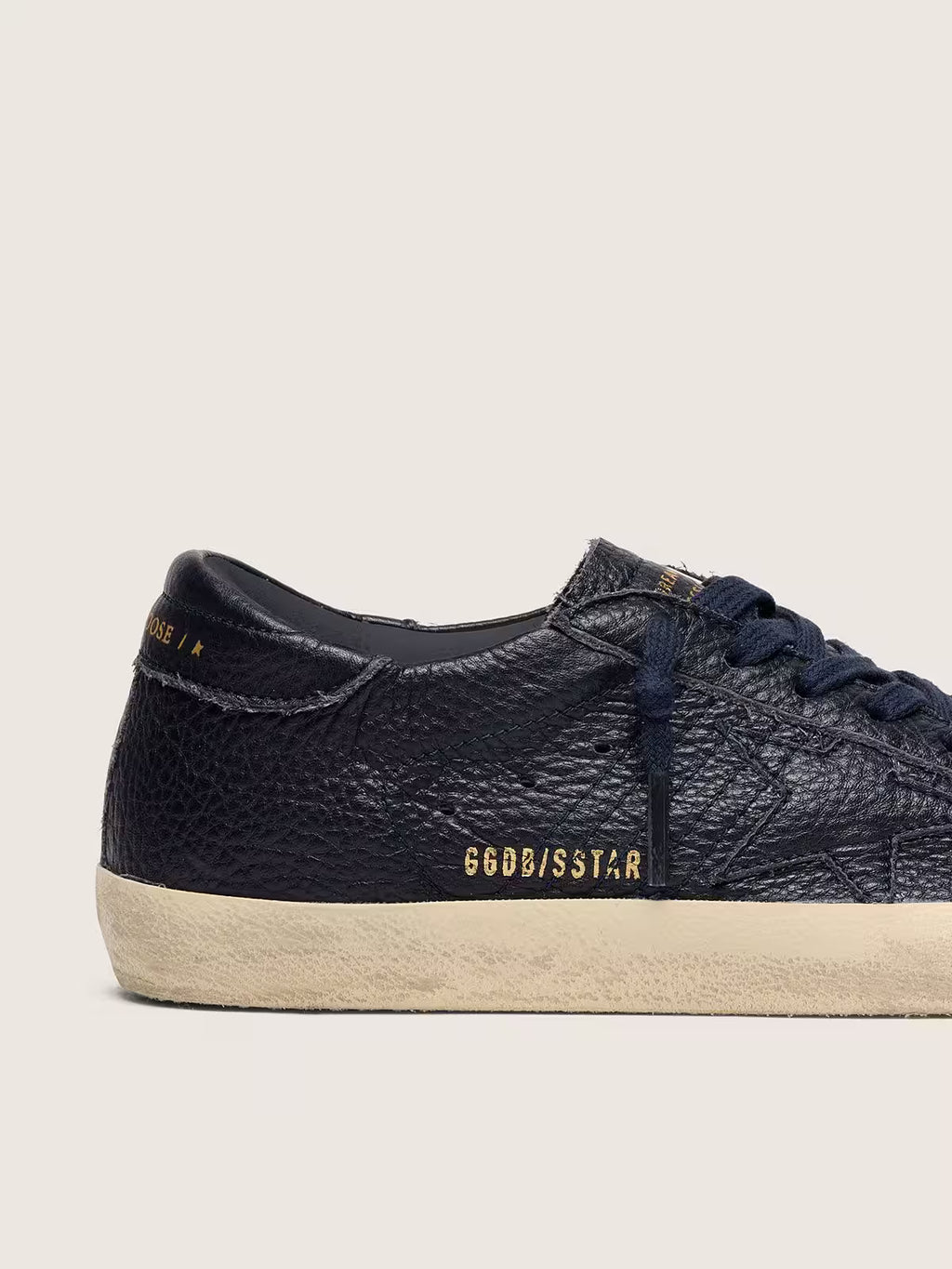 Golden Goose Super-Star in navy-blue leather with tone-on-tone leather star