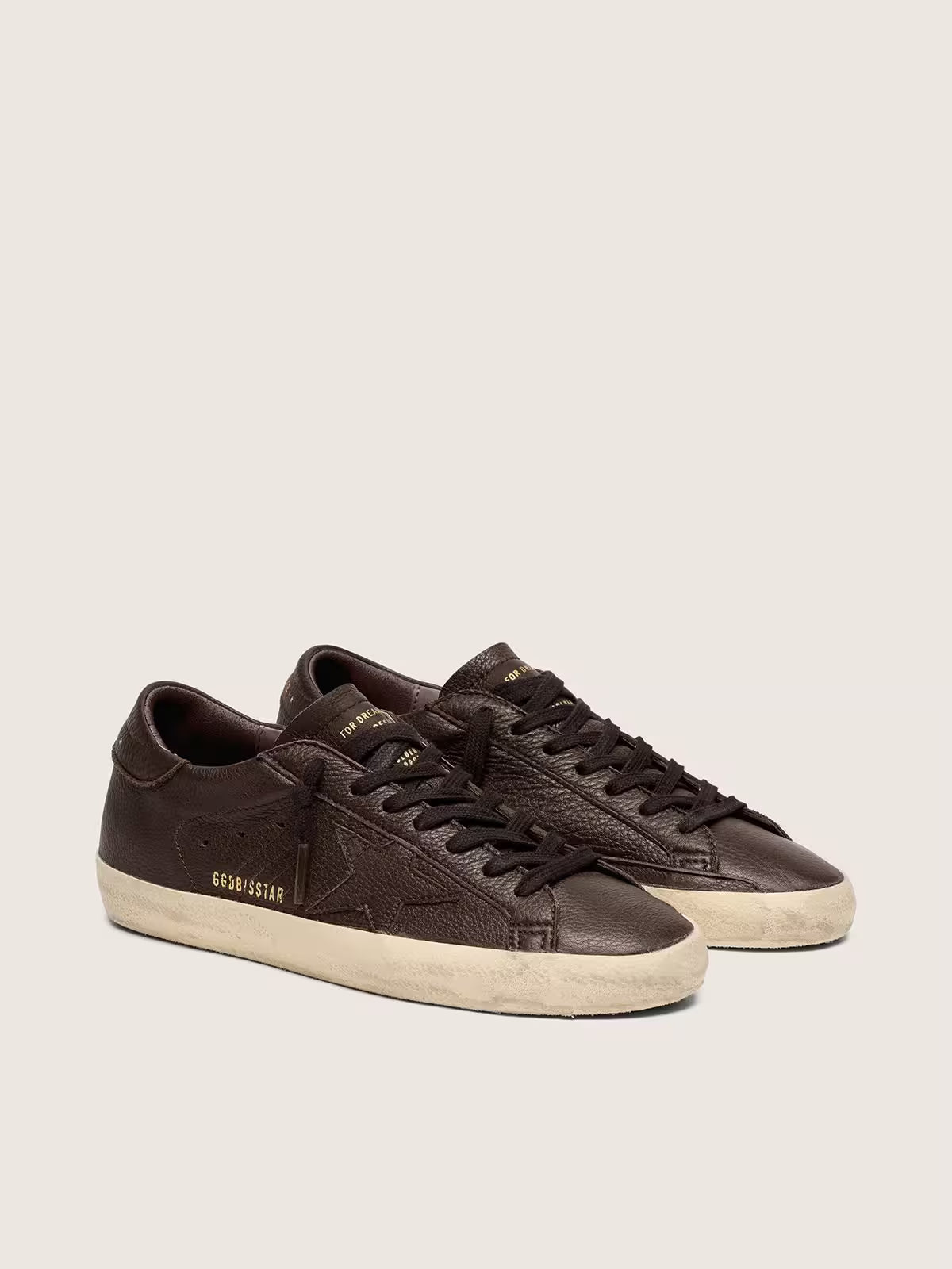 Golden Goose Super-Star in dark brown leather with tone-on-tone leather star