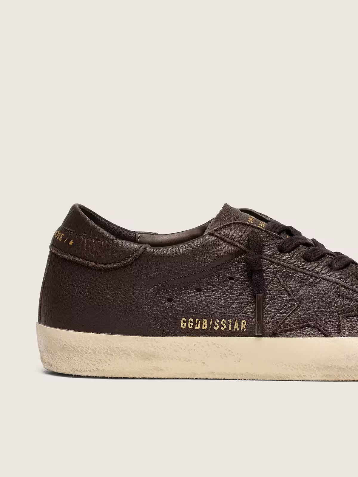 Golden Goose Super-Star in dark brown leather with tone-on-tone leather star