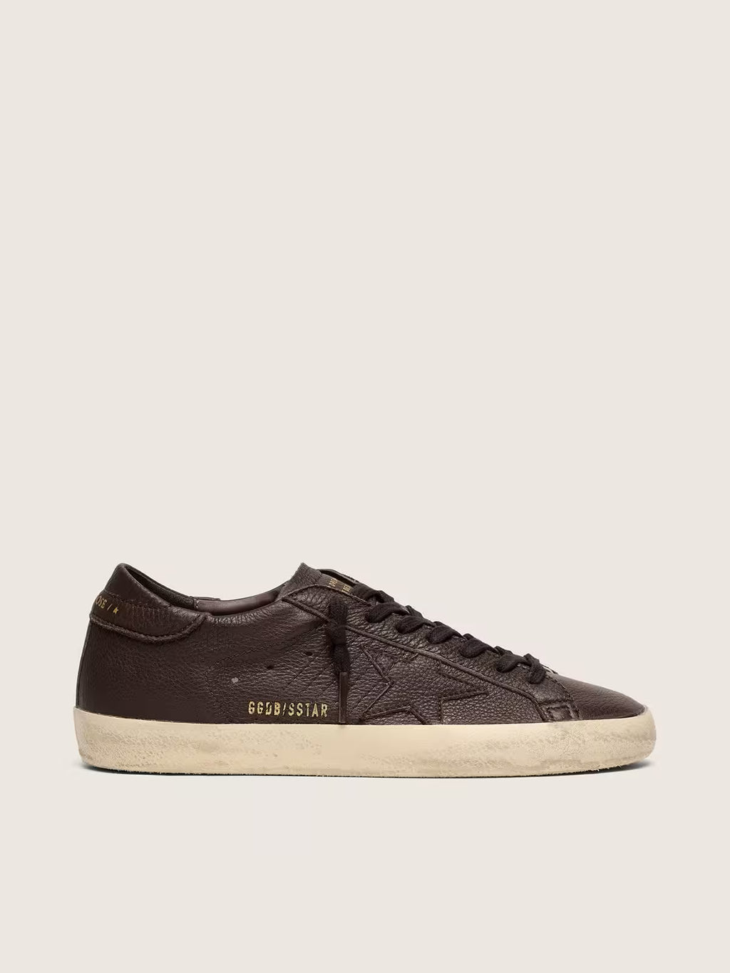 Golden Goose Super-Star in dark brown leather with tone-on-tone leather star