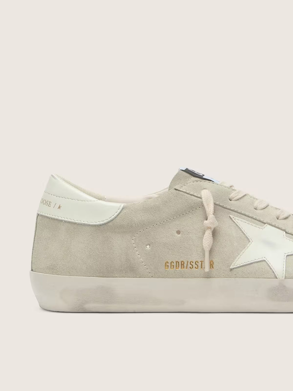 Golden Goose Super-Star in light gray suede with white leather star