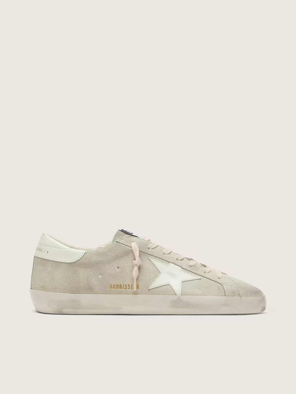 Golden Goose Super-Star in light gray suede with white leather star