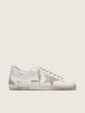 Golden Goose Super-Star with silver heel tab and lettering