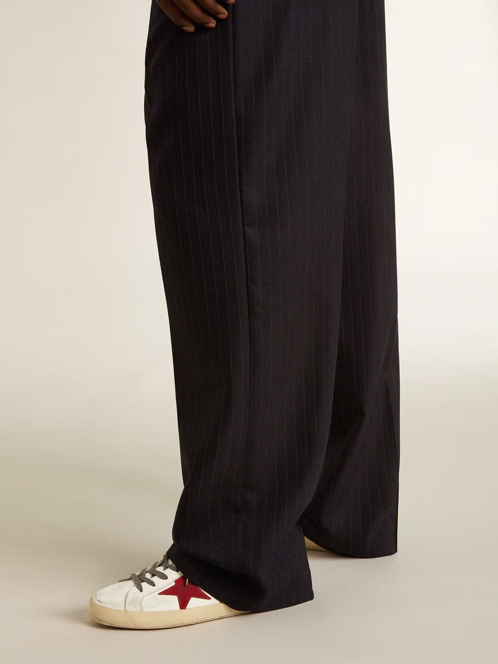 Golden Goose Super-Star with red suede star and green leather heel tab