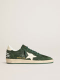 Golden Goose Ball Star in green suede with white leather star and heel tab