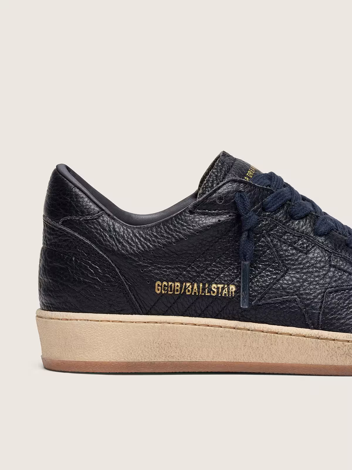 Golden Goose Ball Star in navy-blue leather with tone-on-tone leather star