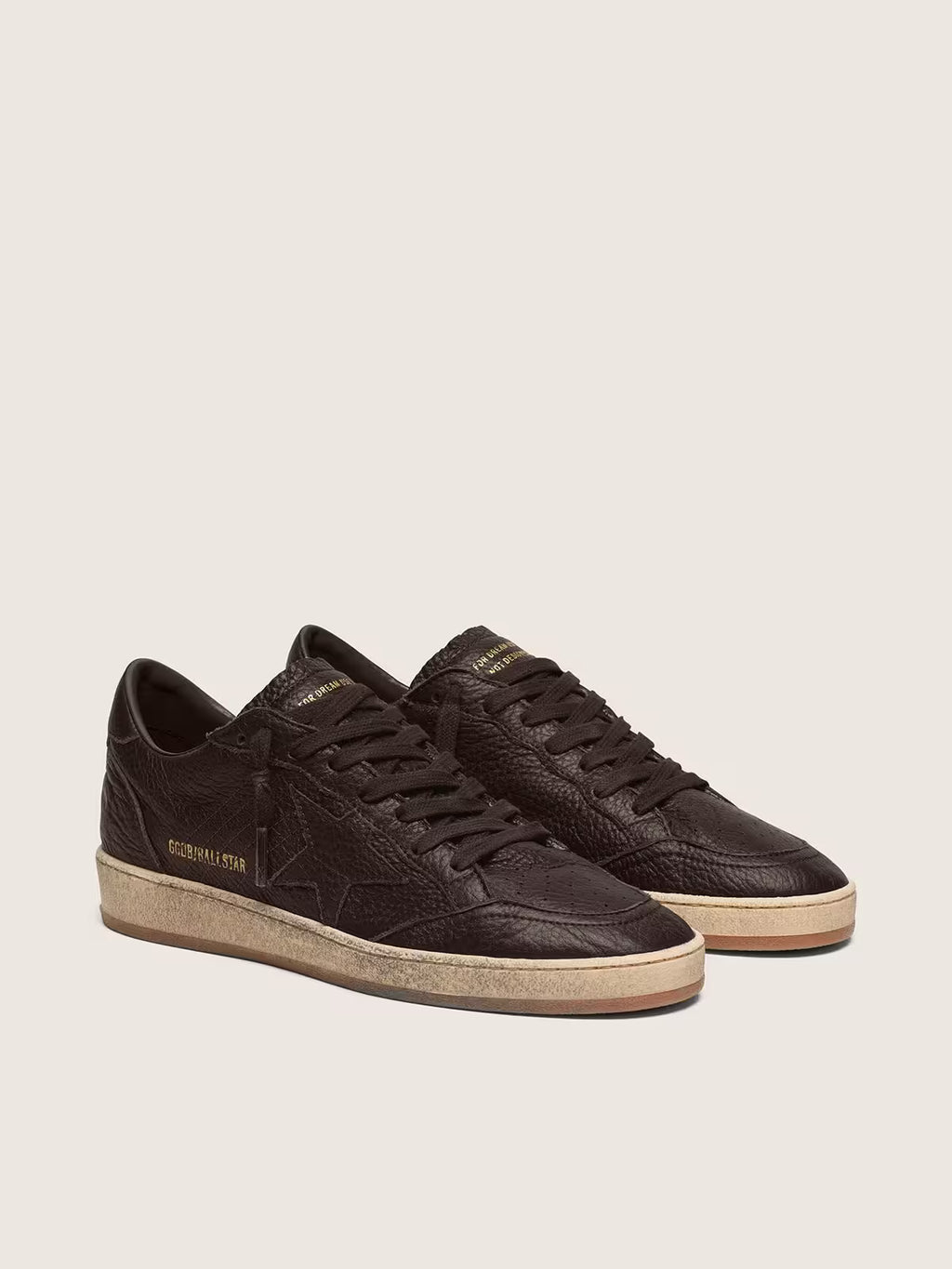 Golden Goose Ball Star in dark brown leather with tone-on-tone leather star