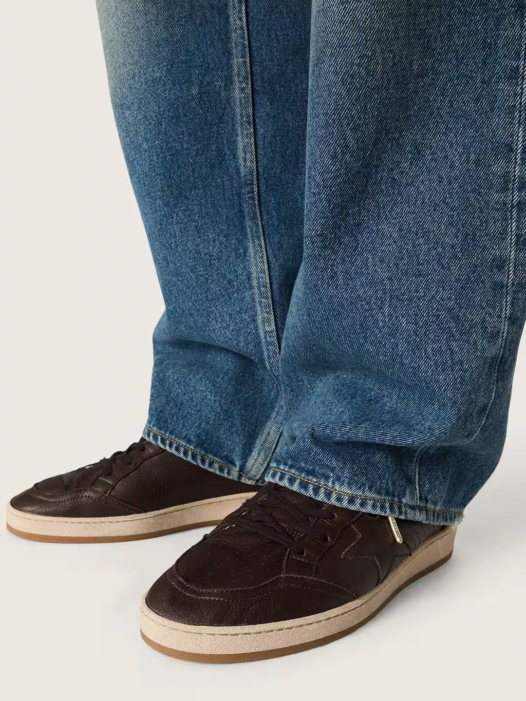 Golden Goose Ball Star in dark brown leather with tone-on-tone leather star
