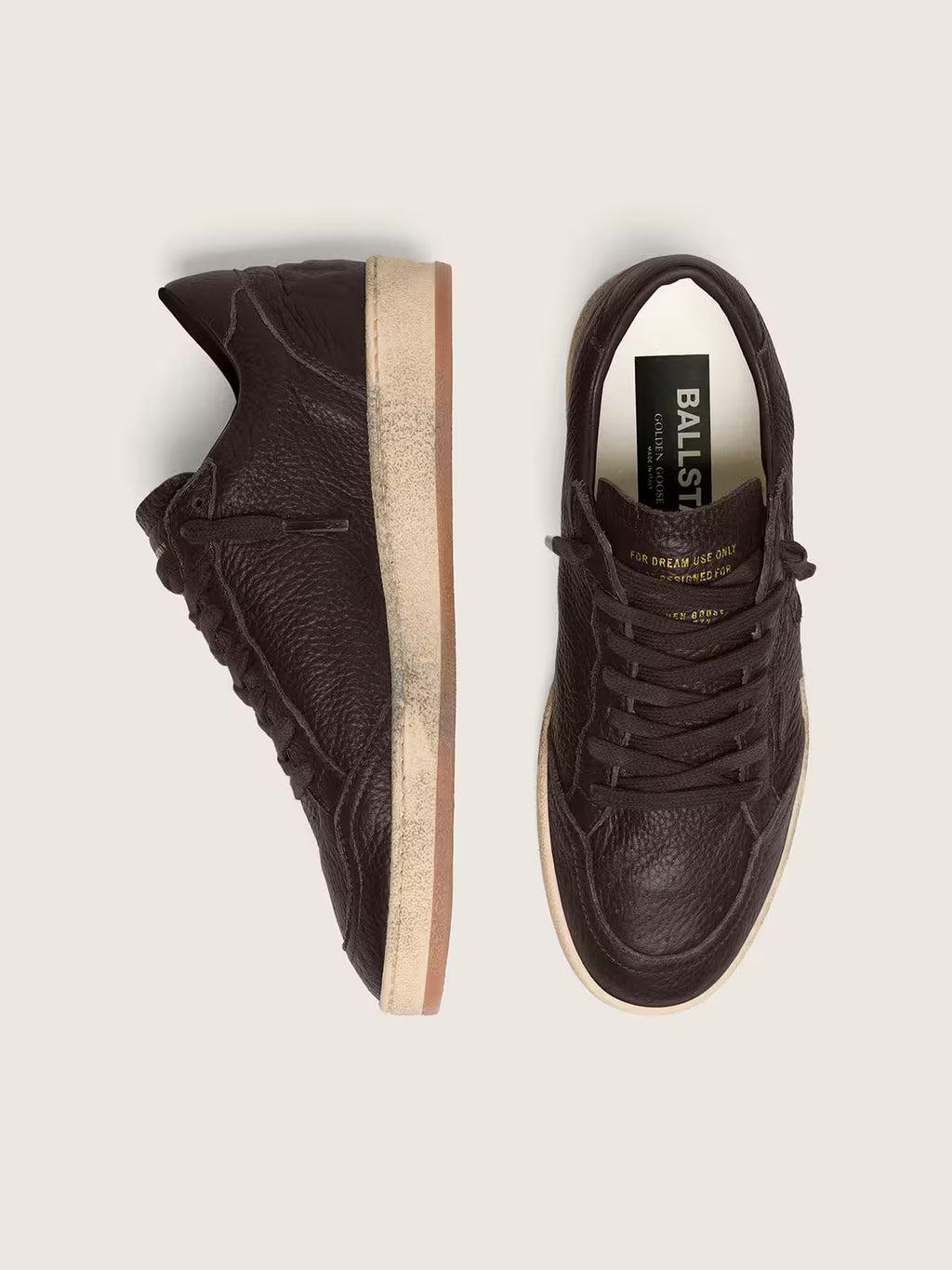 Golden Goose Ball Star in dark brown leather with tone-on-tone leather star