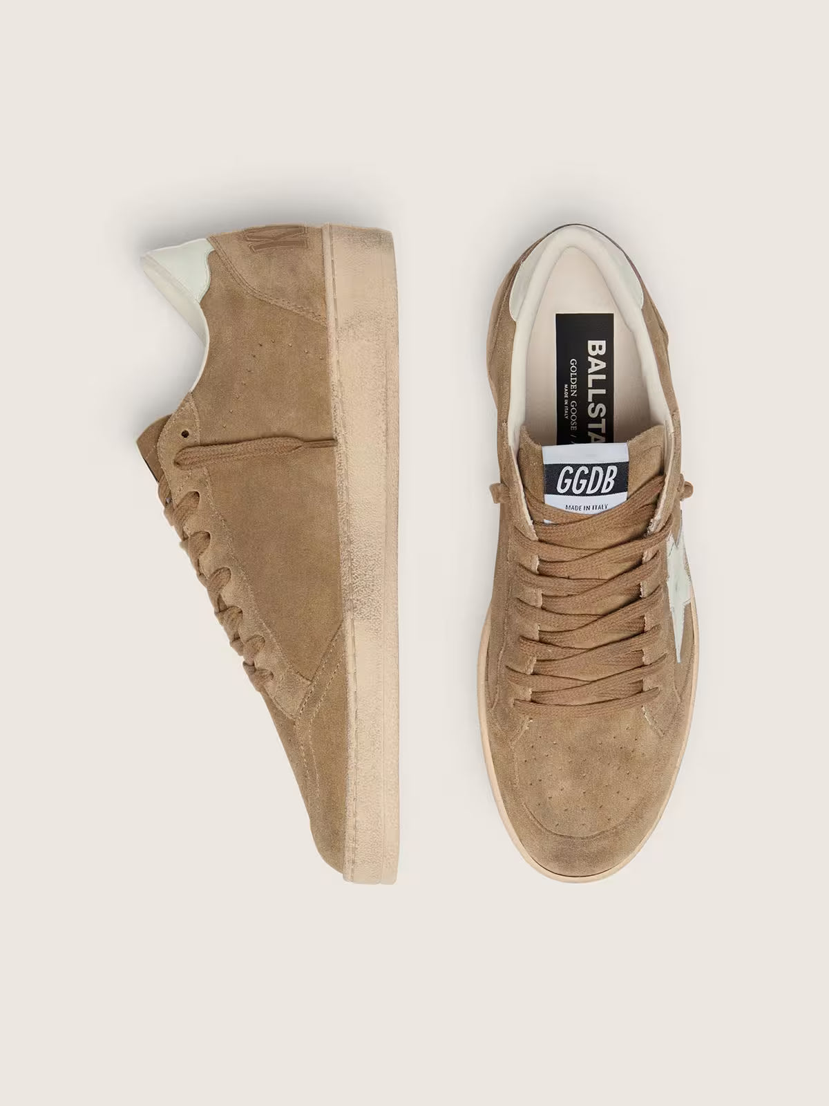 Golden Goose Ball Star in brown suede with white leather star