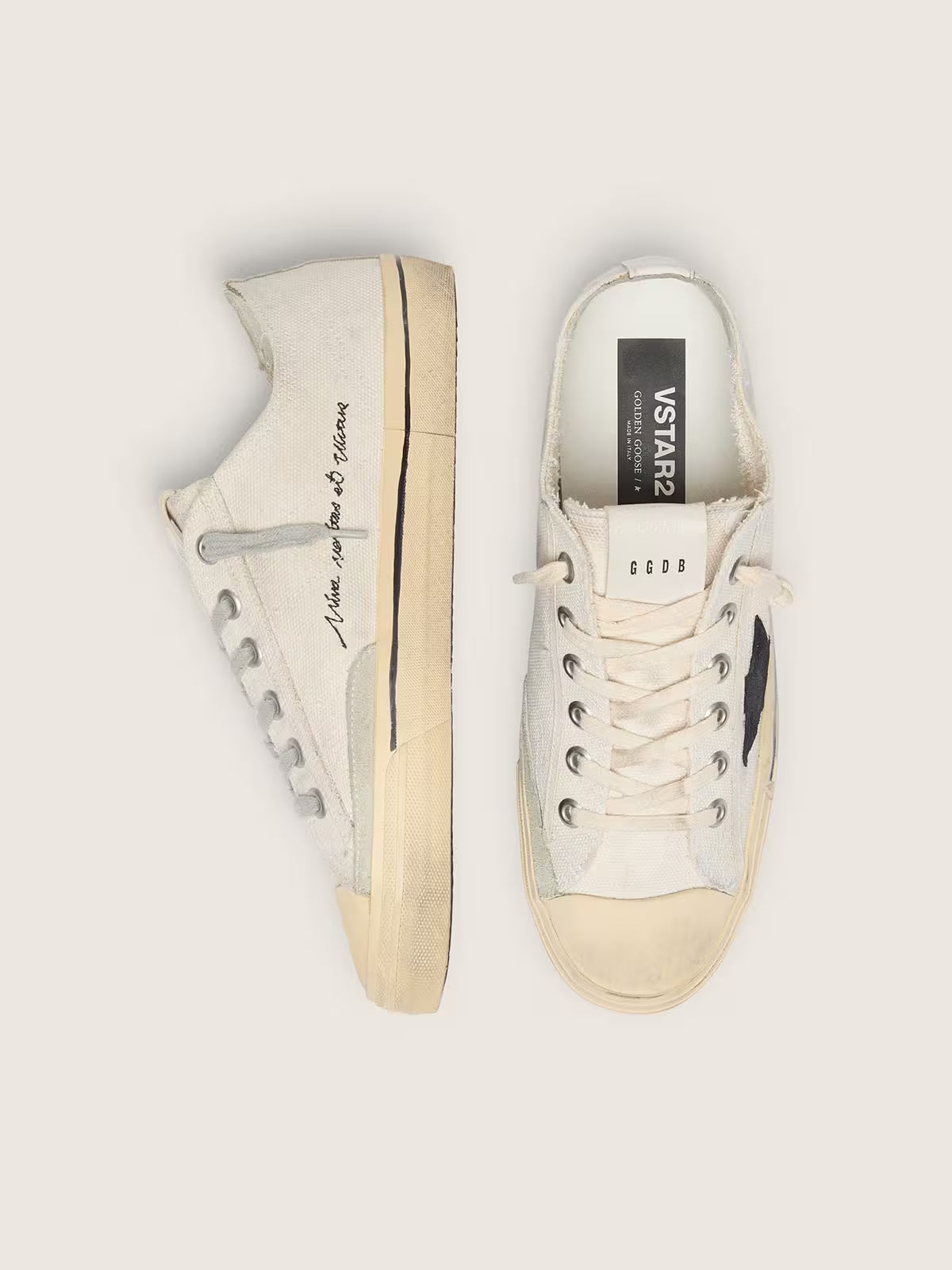 Golden Goose V-Star with black suede star and embroidered lettering