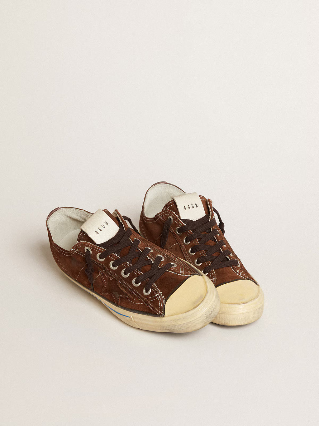 Golden Goose V-Star LTD sneakers in dark brown suede with tone-on-tone star