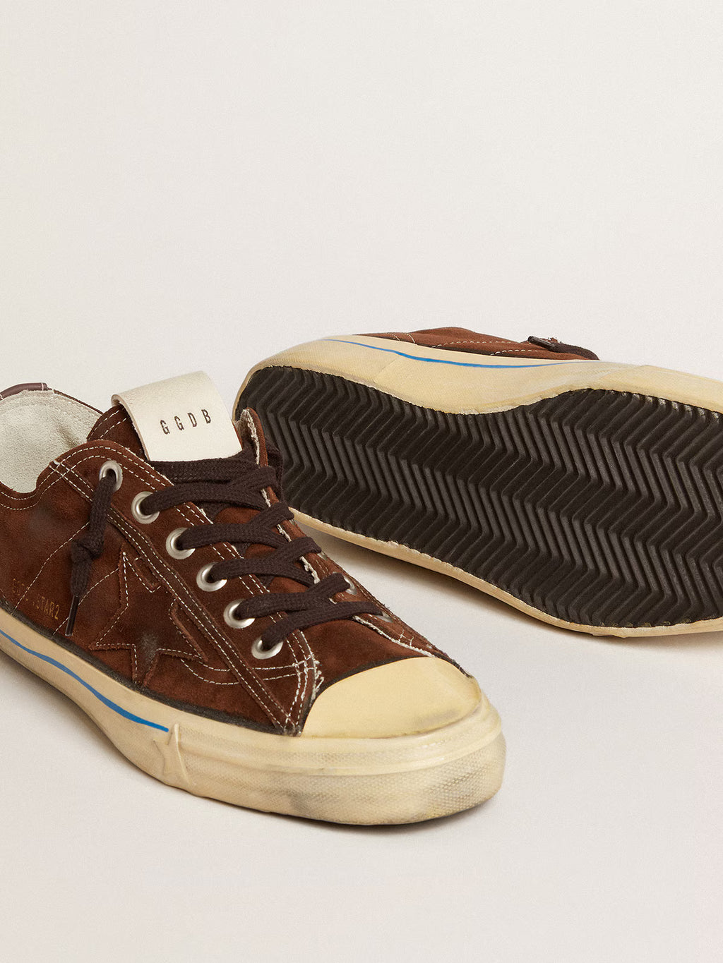 Golden Goose V-Star LTD sneakers in dark brown suede with tone-on-tone star