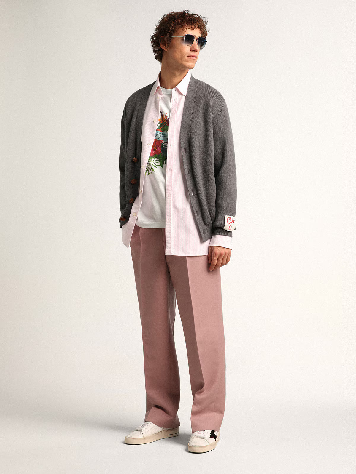 Golden Goose Stardan in white mesh with black suede star