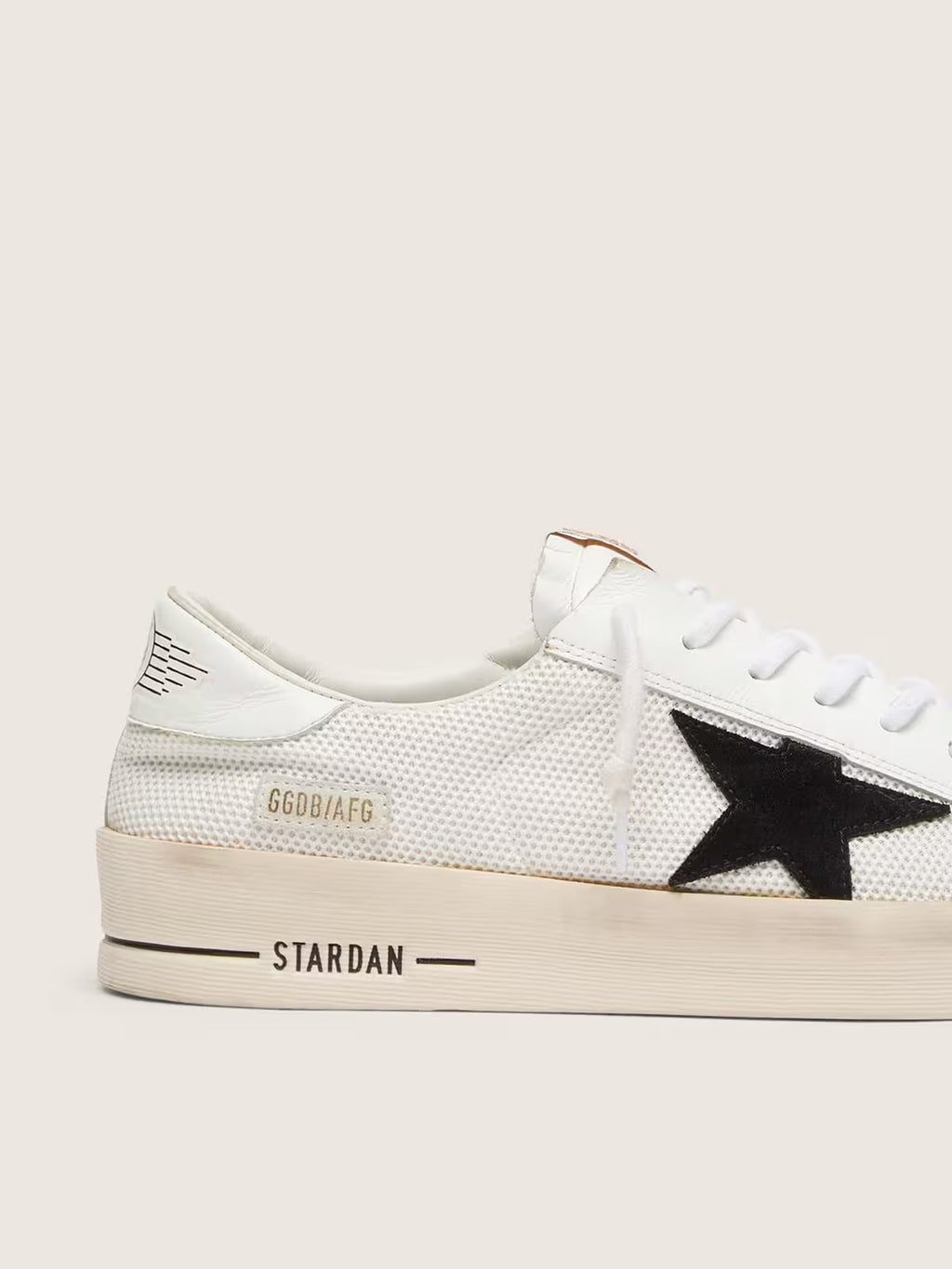 Golden Goose Stardan in white mesh with black suede star