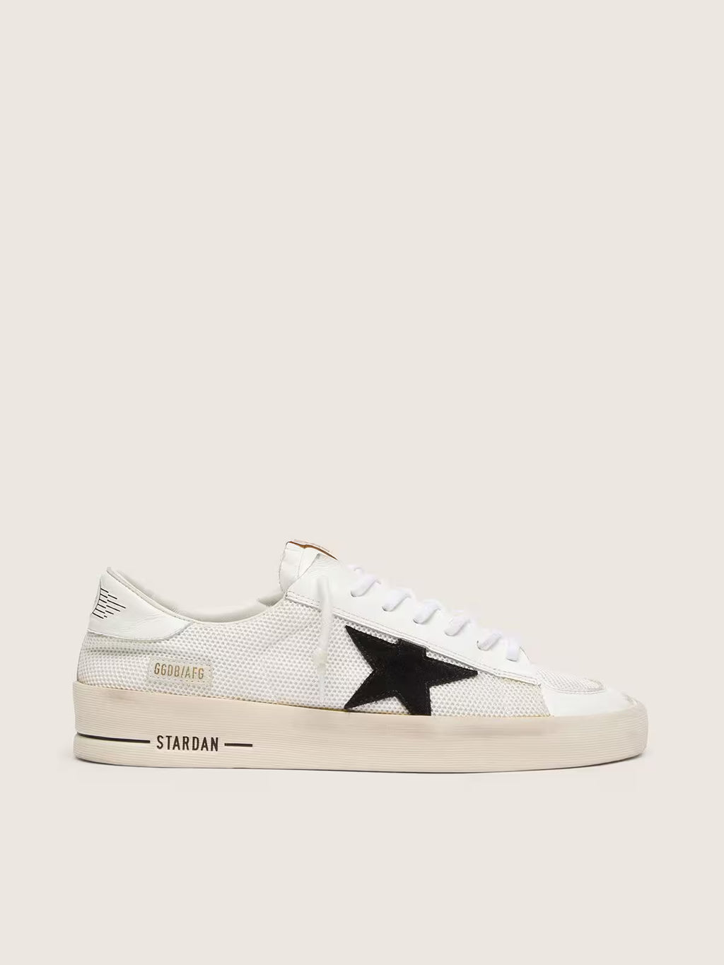 Golden Goose Stardan in white mesh with black suede star