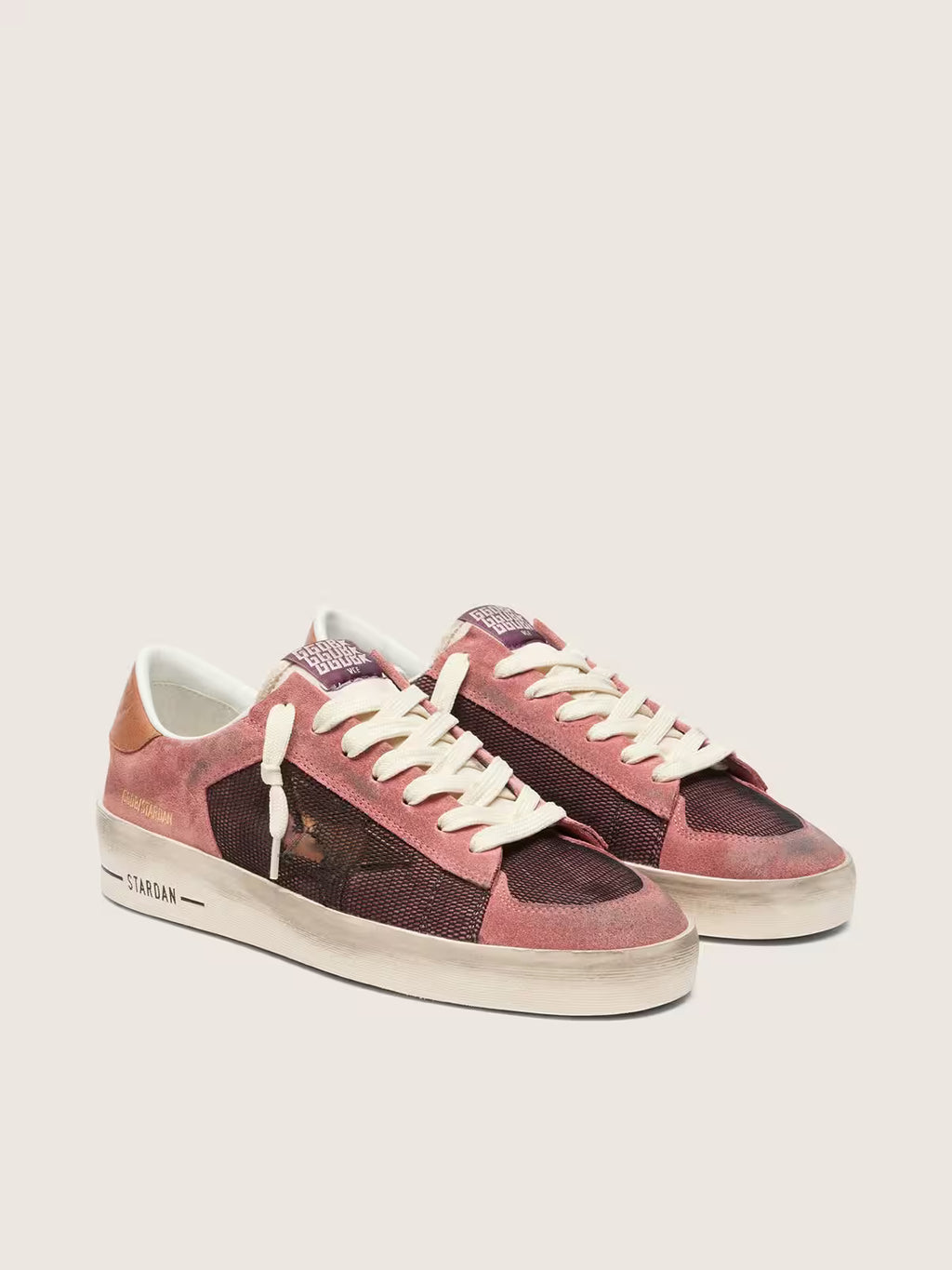Golden Goose Stardan in pink suede with beige star