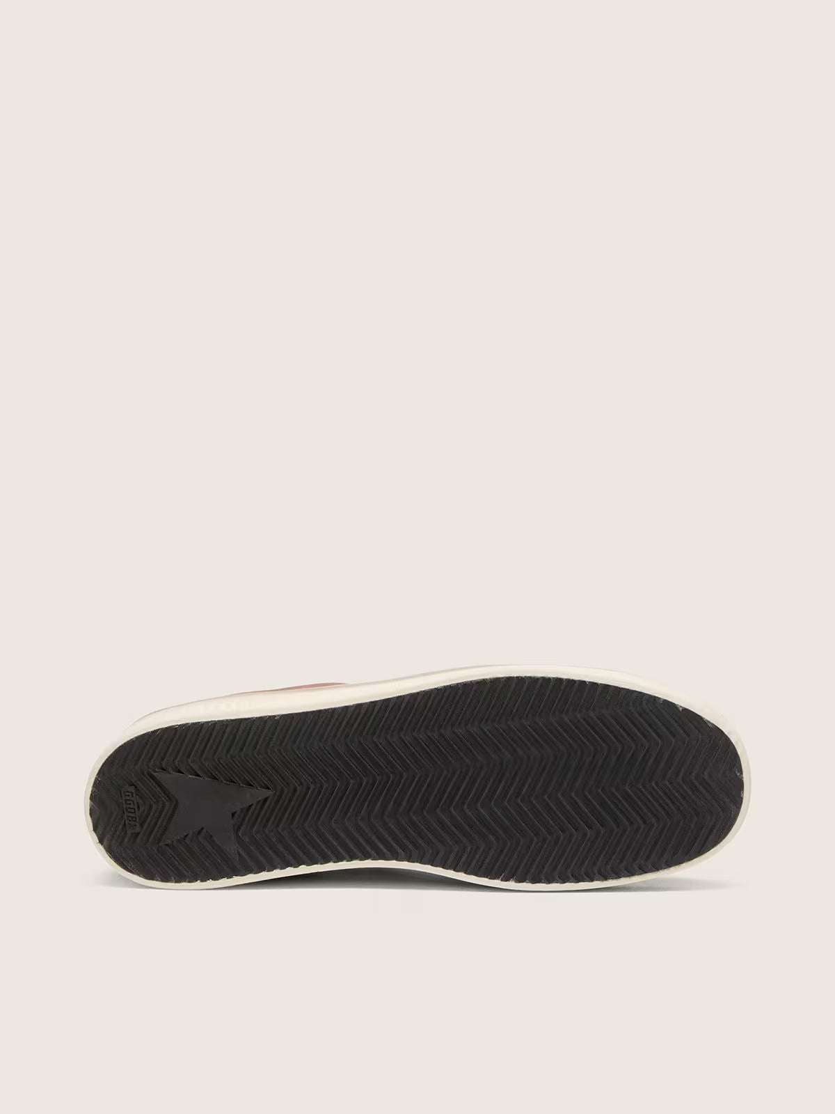 Golden Goose Stardan in white and brick-red leather with olive-green laminated leather star