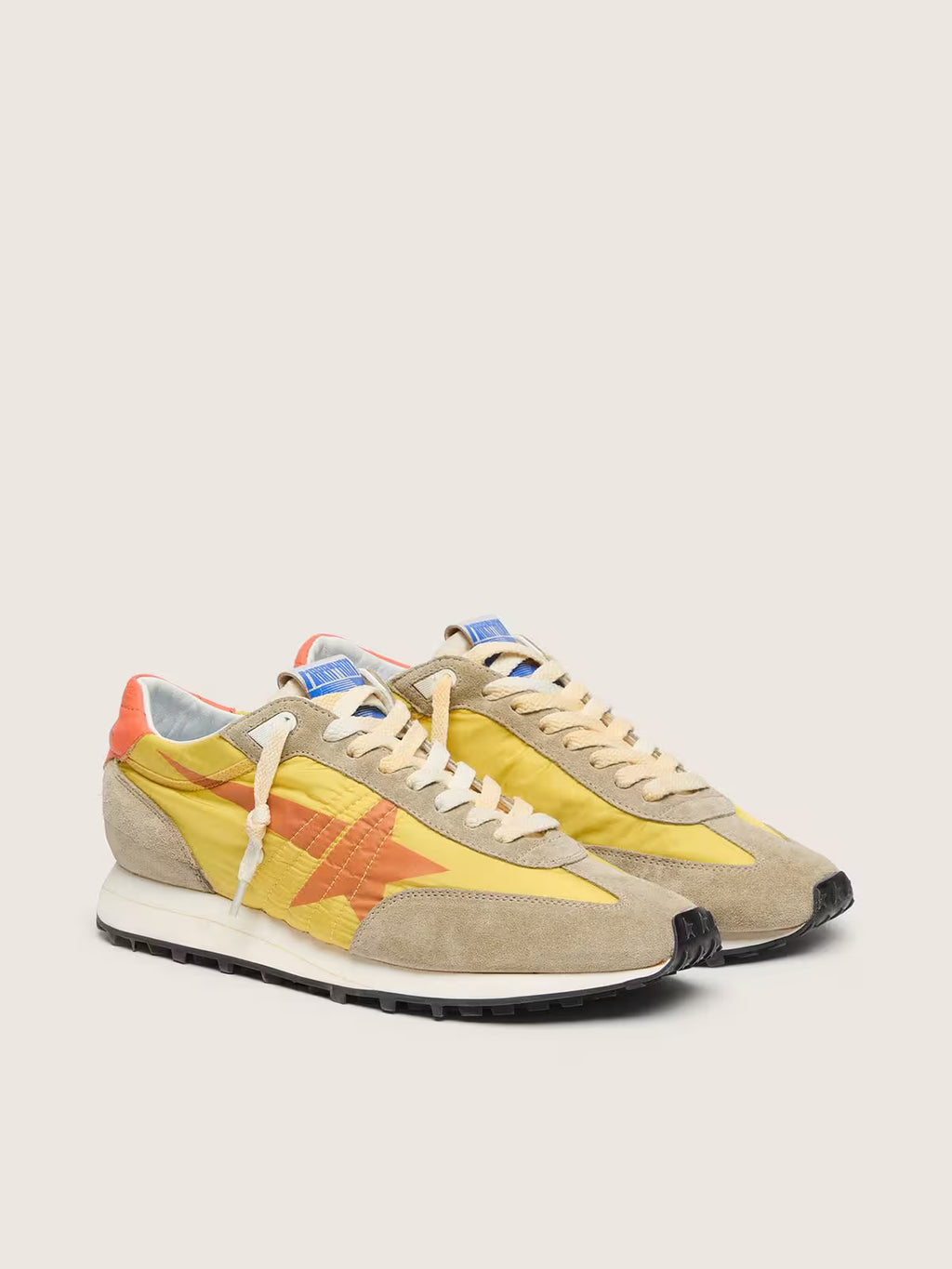 Golden Goose Marathon with yellow nylon upper and orange star