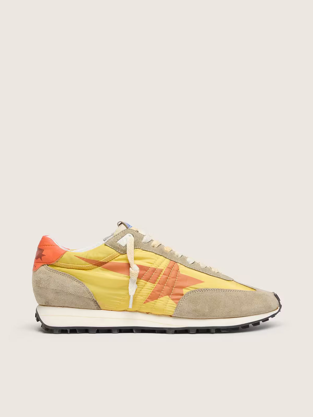 Golden Goose Marathon with yellow nylon upper and orange star
