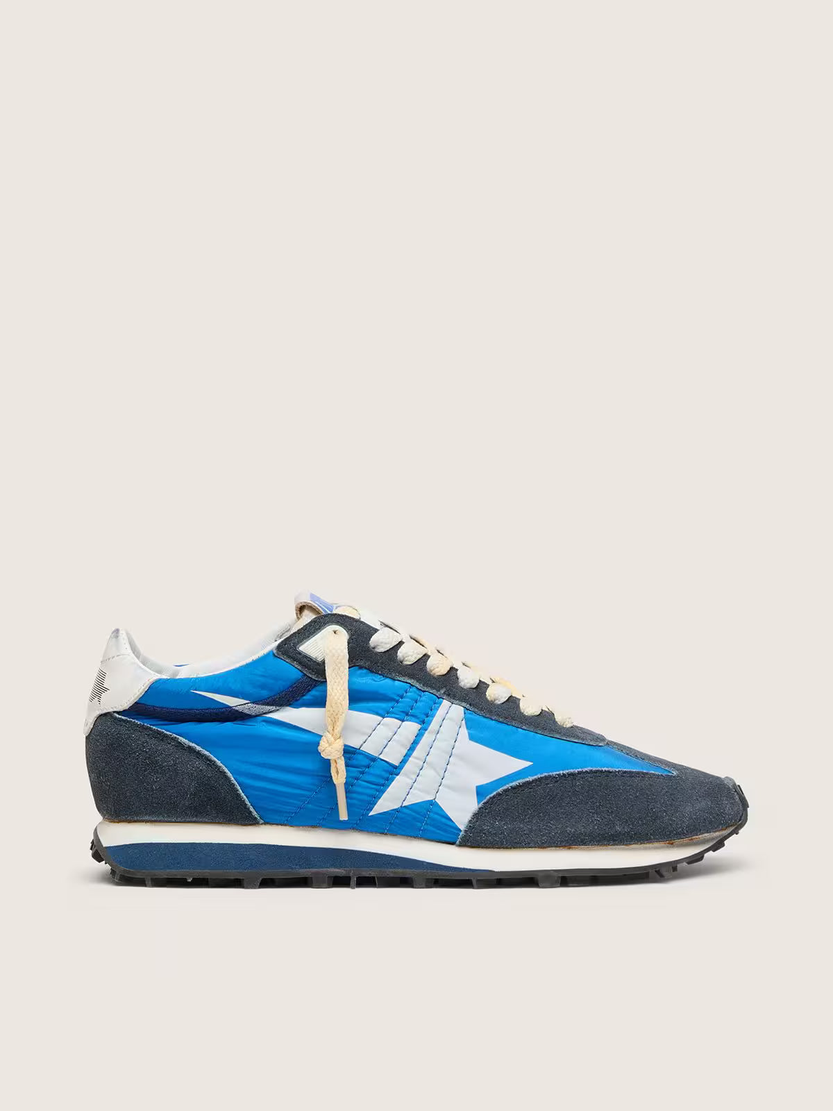 Golden Goose Marathon with blue nylon upper and white star