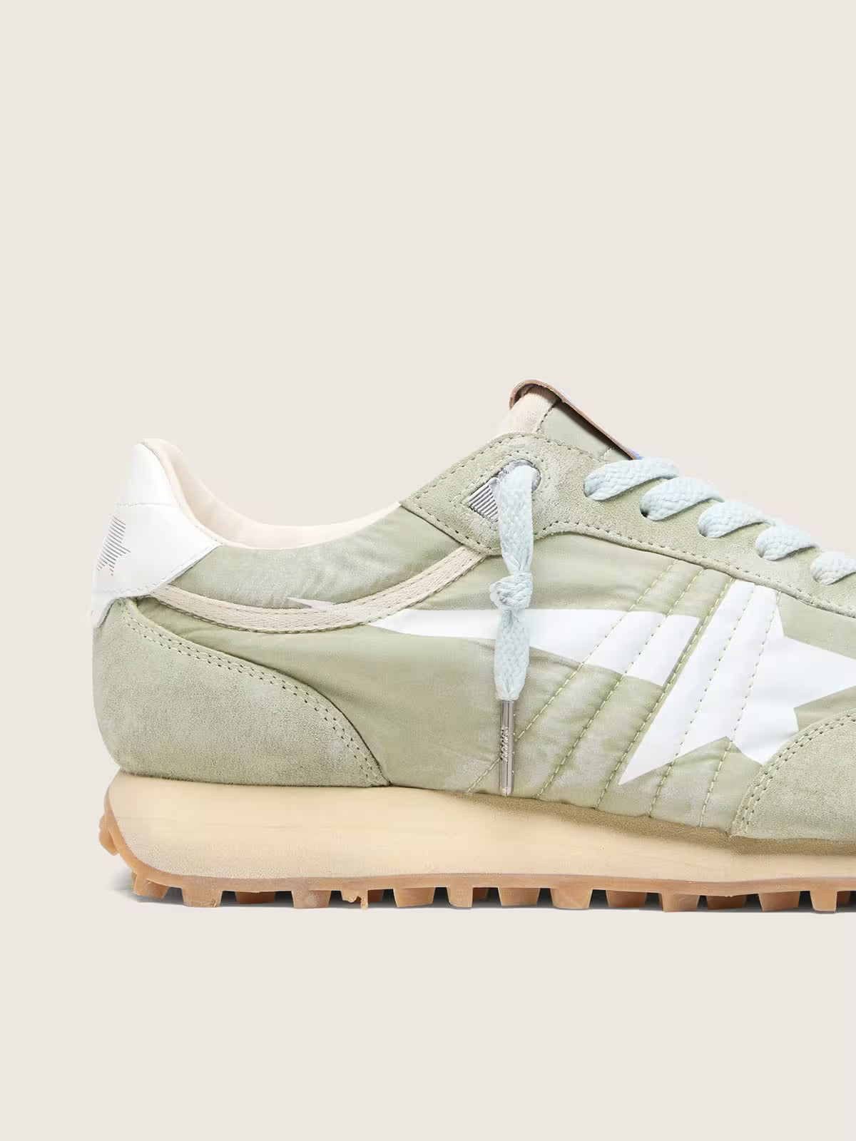 Golden Goose Marathon in sage-green nylon with white star