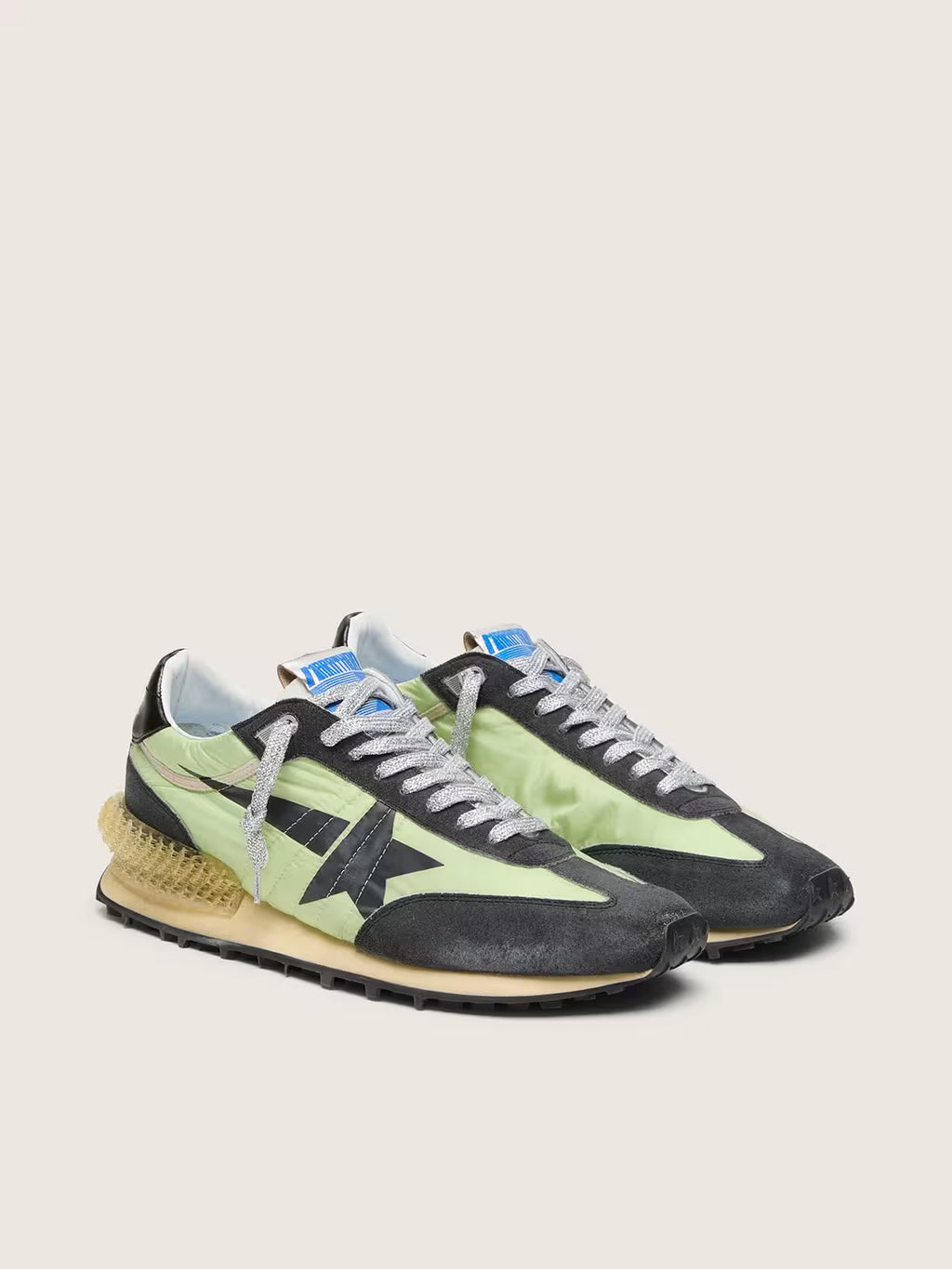 Golden Goose Marathon with green nylon upper and black star