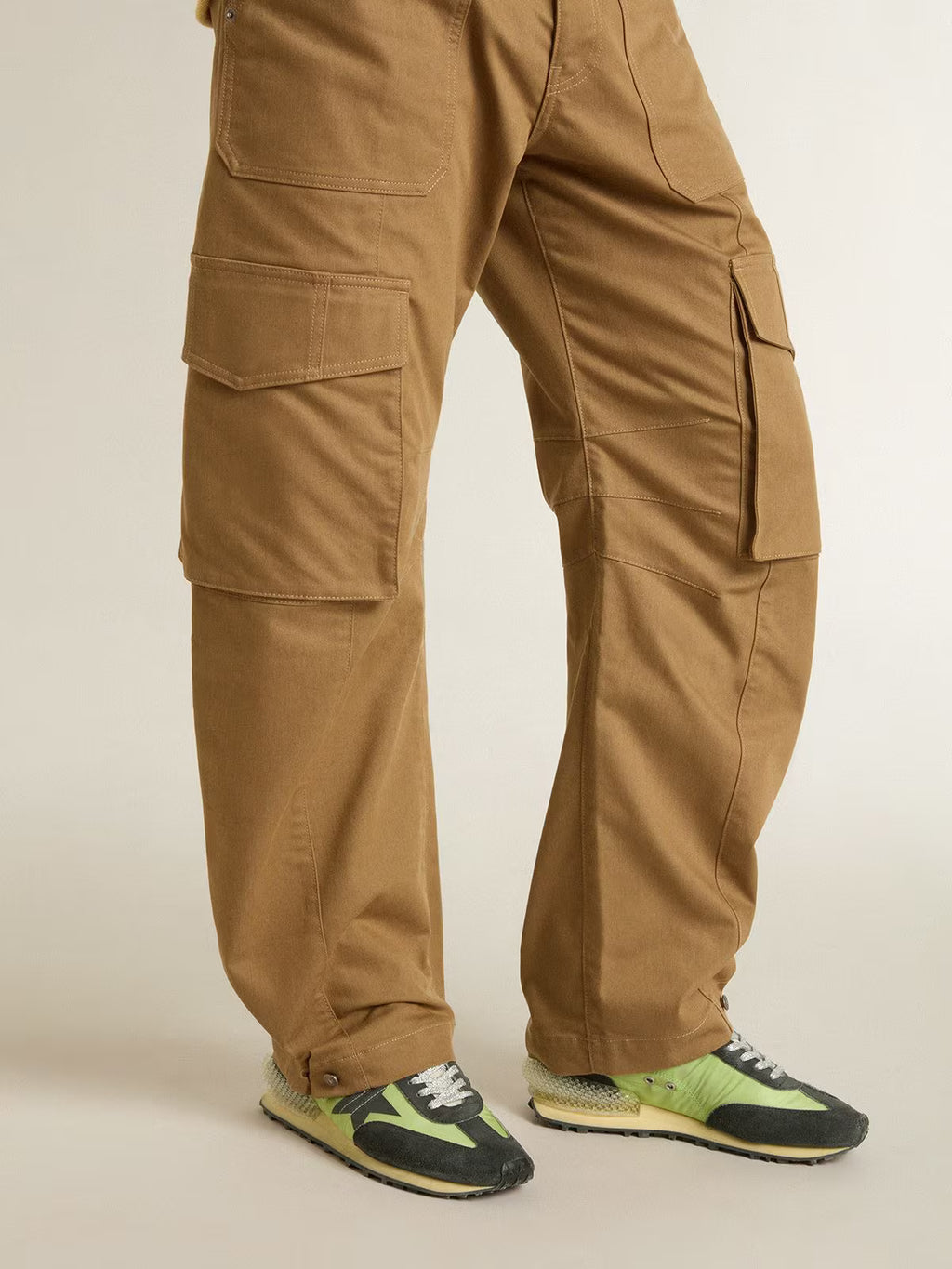 Golden Goose Marathon with green nylon upper and black star