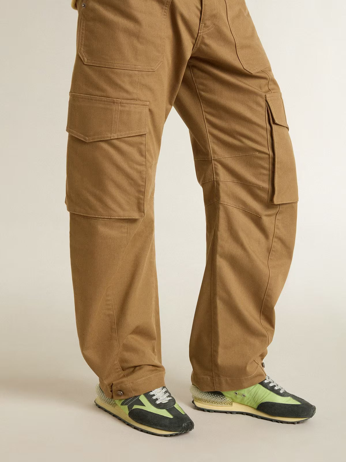 Golden Goose Marathon with green nylon upper and black star