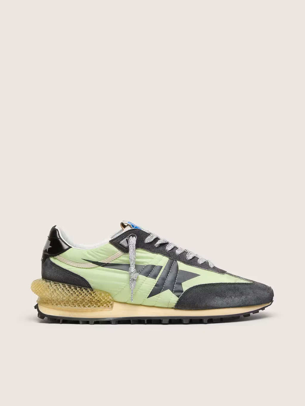 Golden Goose Marathon with green nylon upper and black star