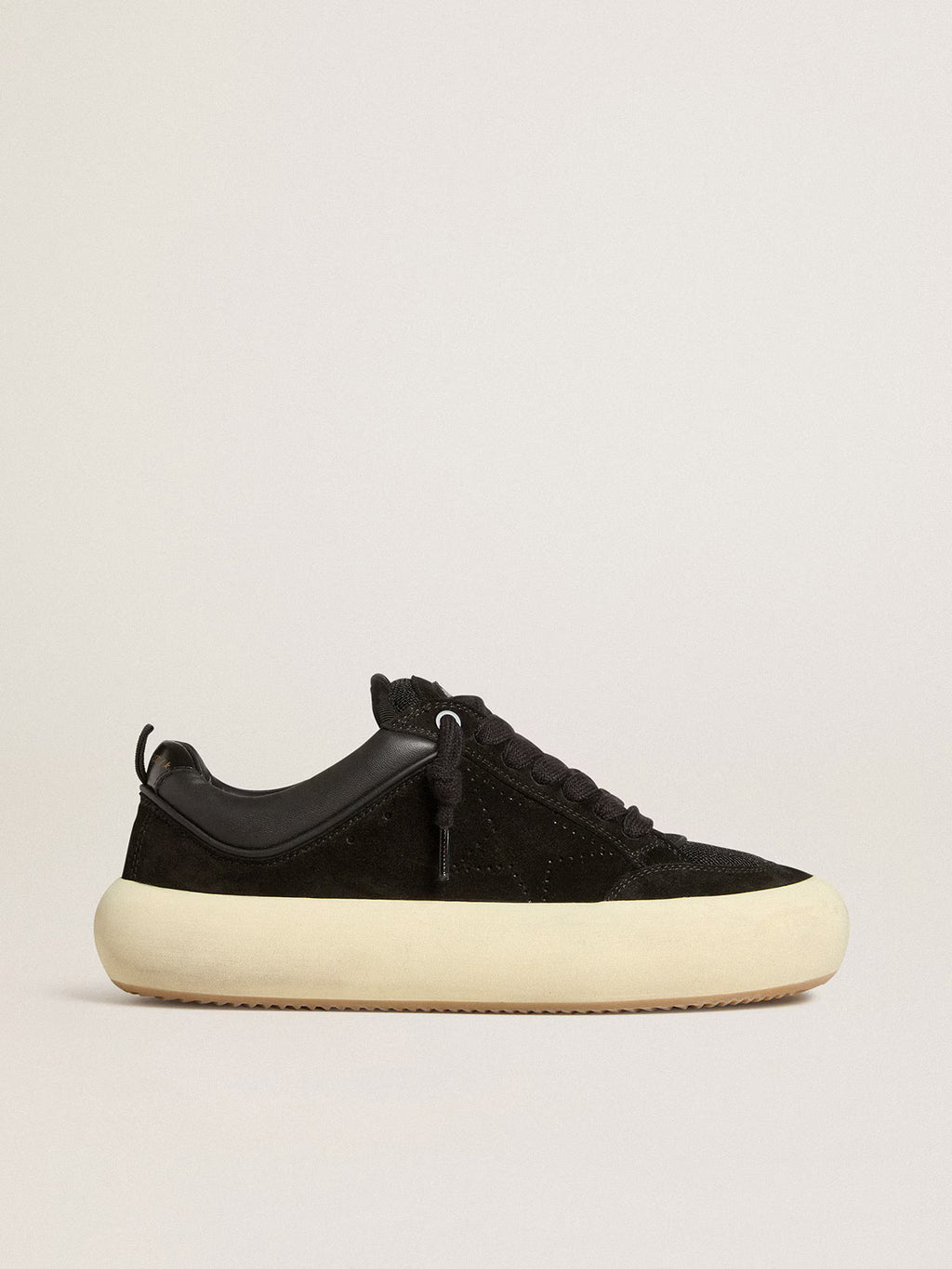 Golden Goose Space-Star Cube in black suede with perforated star