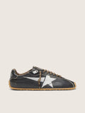 Golden Goose Marathon Speed with black leather upper and silver star