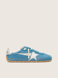 Golden Goose Marathon Speed in blue nappa with printed star and silver leather heel tab