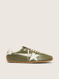 Golden Goose Marathon Speed in olive-green leather with cream star