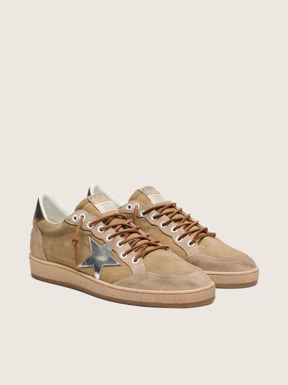 Golden Goose Ball Star LTD in tobacco suede with silver star