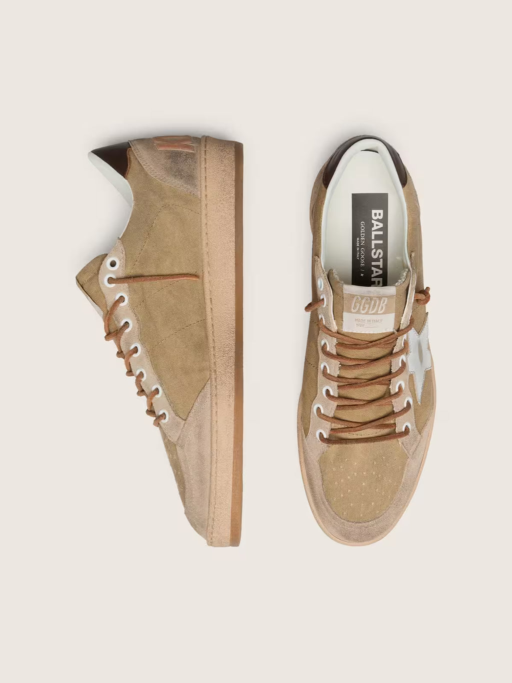 Golden Goose Ball Star LTD in tobacco suede with silver star