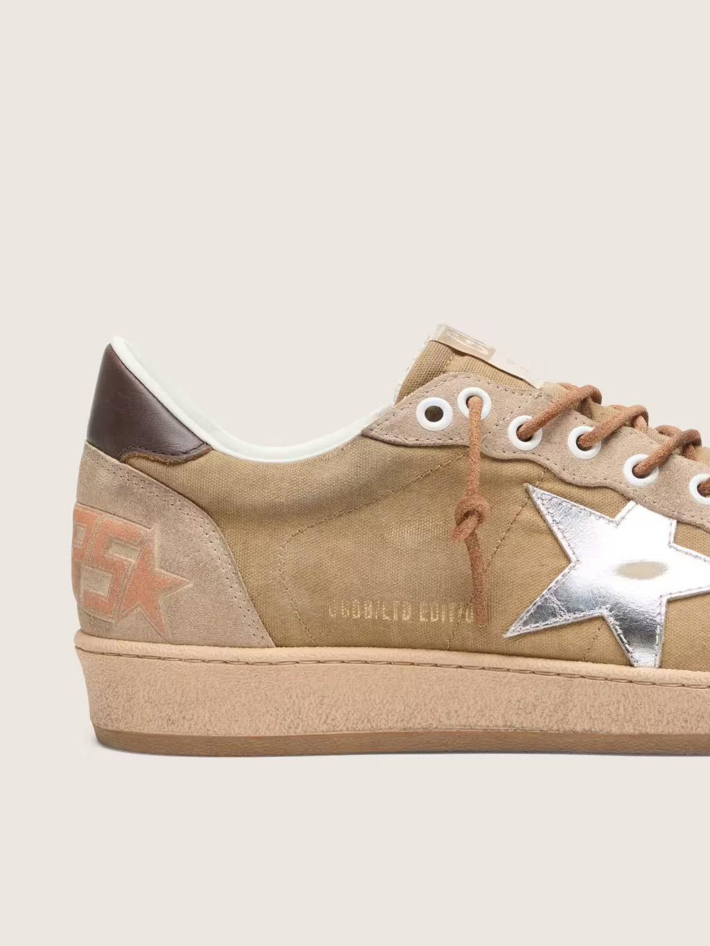 Golden Goose Ball Star LTD in tobacco suede with silver star