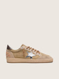 Golden Goose Ball Star LTD in tobacco suede with silver star