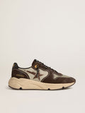Golden Goose Sole in cream mesh and blue leather with a white leather star