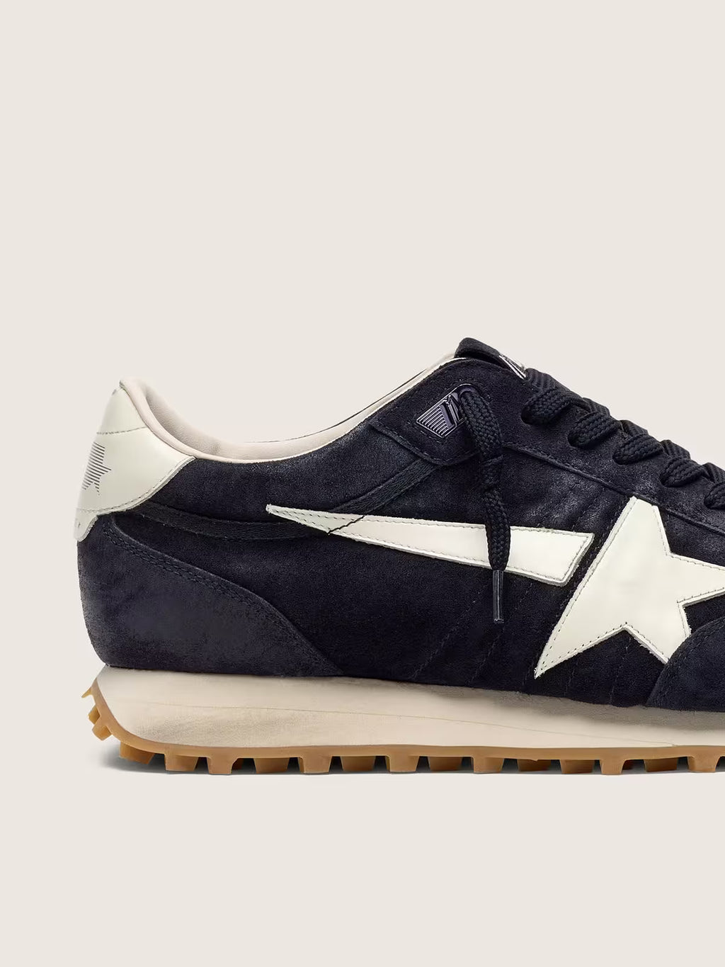Golden Goose Marathon in blue navy suede with white leather star and heel tab
