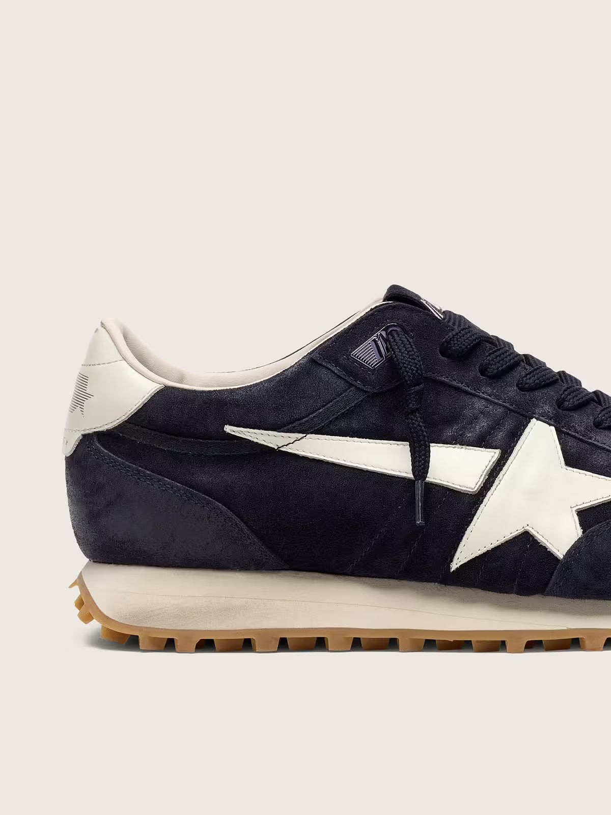 Golden Goose Marathon in blue navy suede with white leather star and heel tab