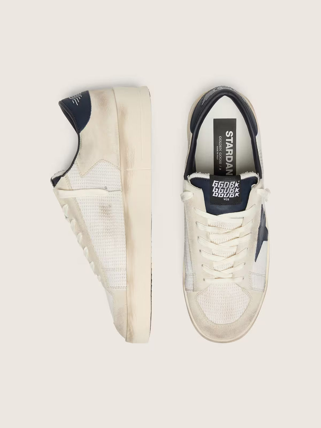 Golden Goose Stardan in beige suede with blue star
