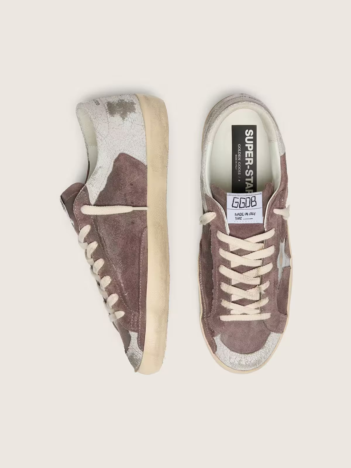 Golden Goose Super-Star LTD in lavender suede with silver star
