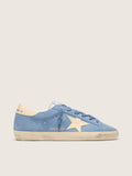 Golden Goose Super-Star in light blue suede with beige leather star and heel tab