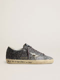 Golden Goose Super Star with glitter upper and silver metallic leather star