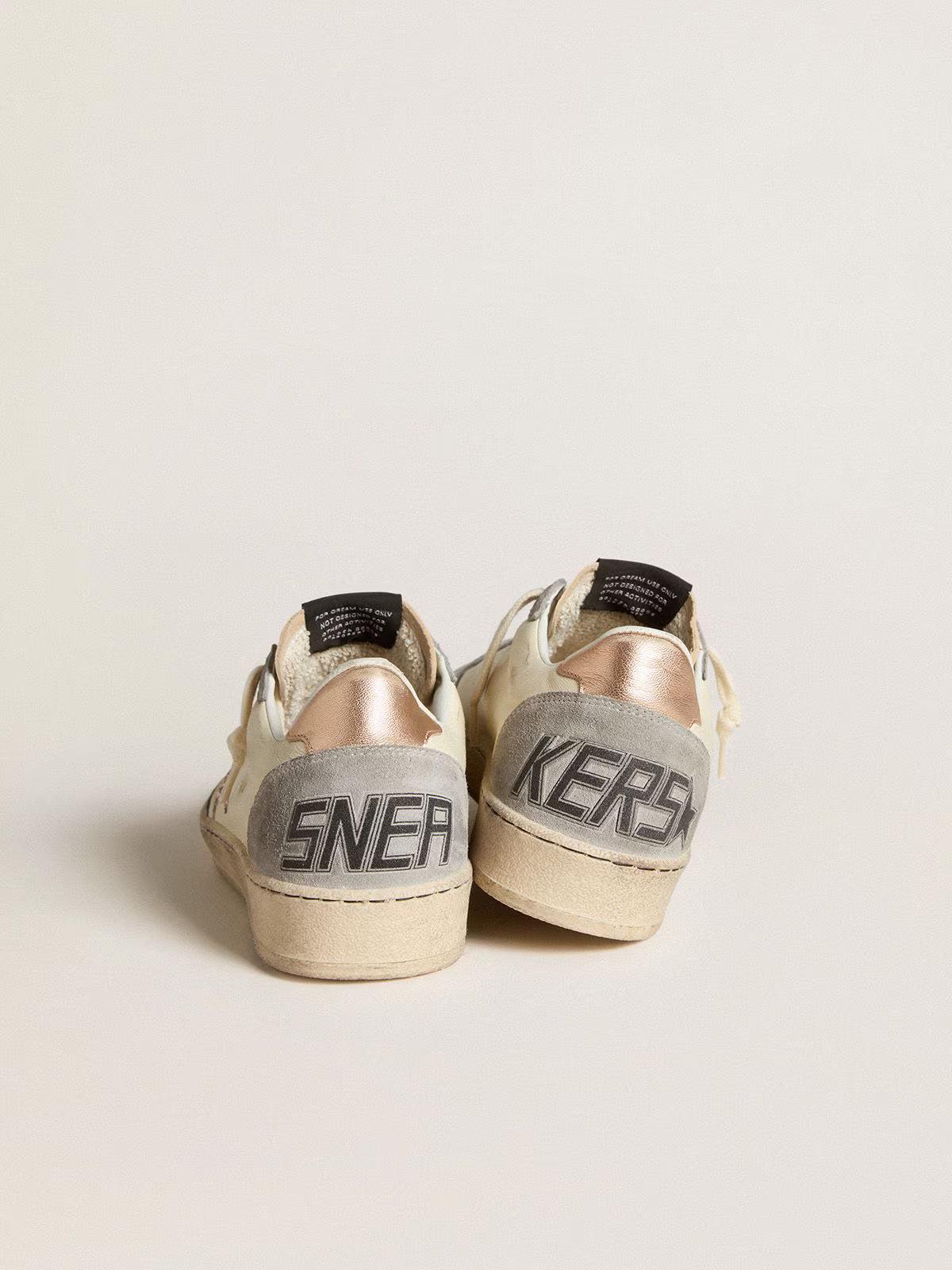 Golden Goose Ball Star in nappa with glitter star and metallic heel tab