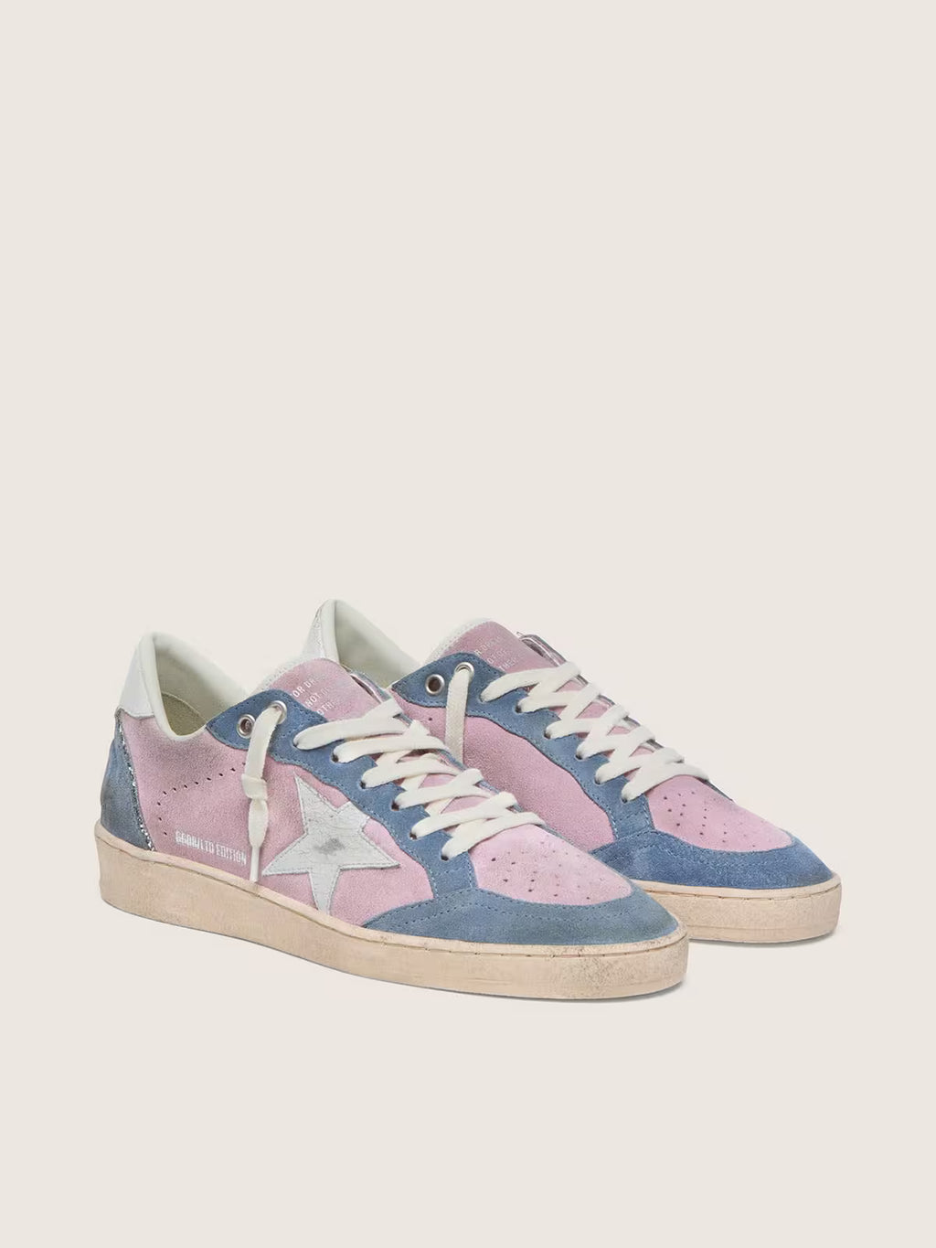 Golden Goose Ball Star LTD in lilac suede with white star