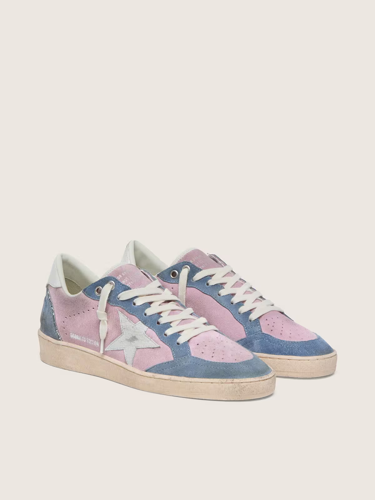 Golden Goose Ball Star LTD in lilac suede with white star