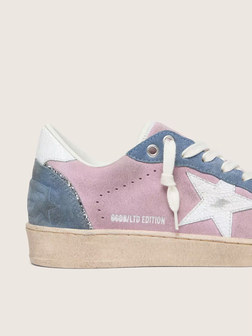 Golden Goose Ball Star LTD in lilac suede with white star